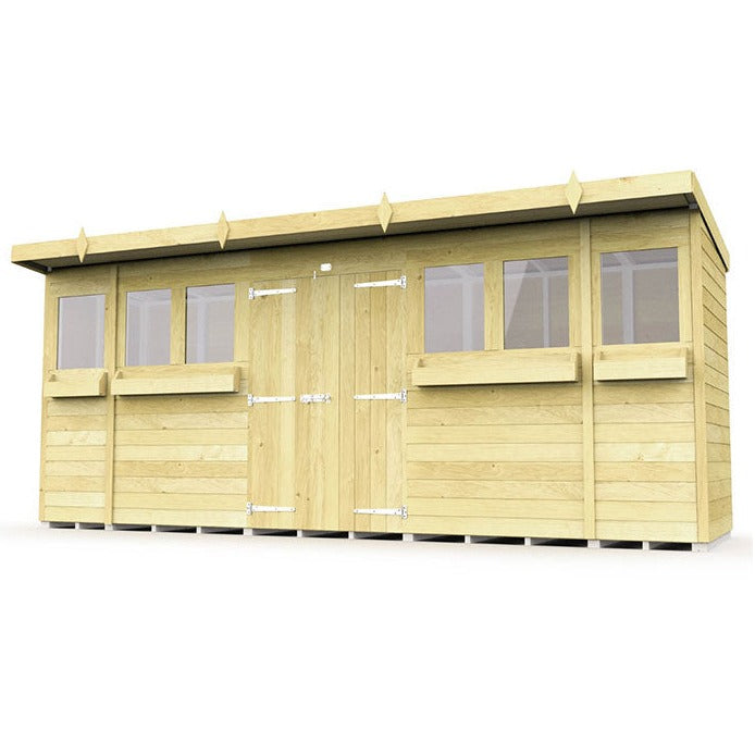 16ft x 4ft Pent Summer Shed