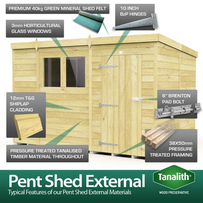 12ft x 5ft Pent Summer Shed