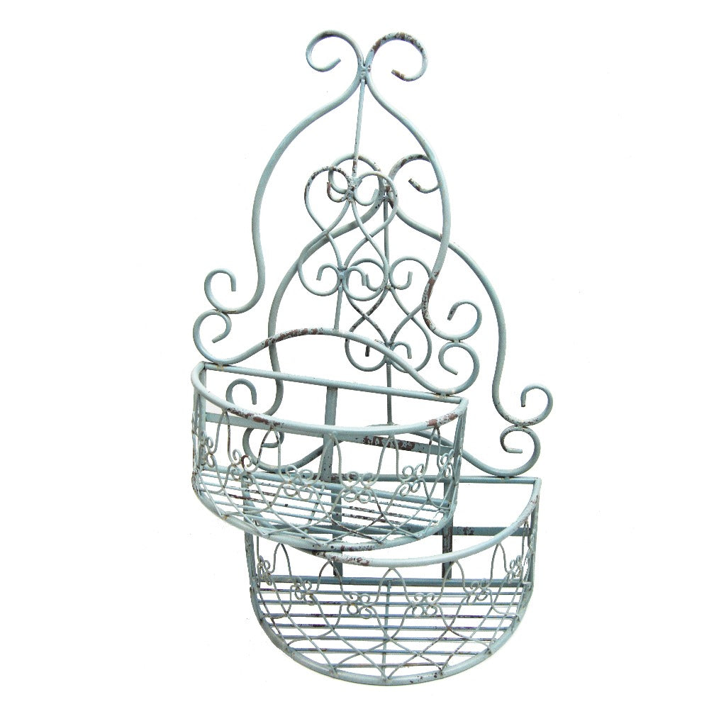 Ascalon Siecle Tall Wall Basket - 'Antique Blue'