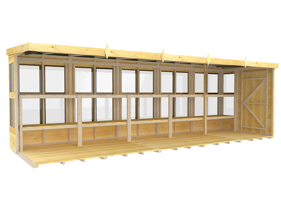 6ft x 20ft Pent Potting Shed