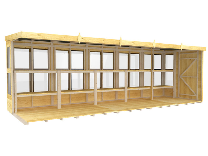 6ft x 20ft Pent Potting Shed