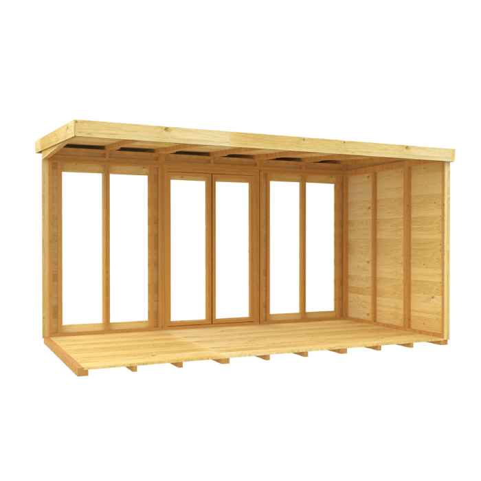 5ft x 12ft Pent Summer House (Full Height Window) Garden Wildlife