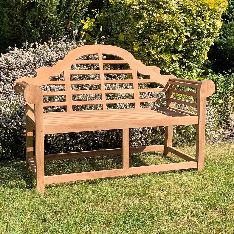 CHILDRENS LUTYEN TEAK BENCH on grass