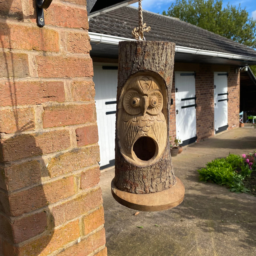 Handcarved birdhouse 30cm Minster