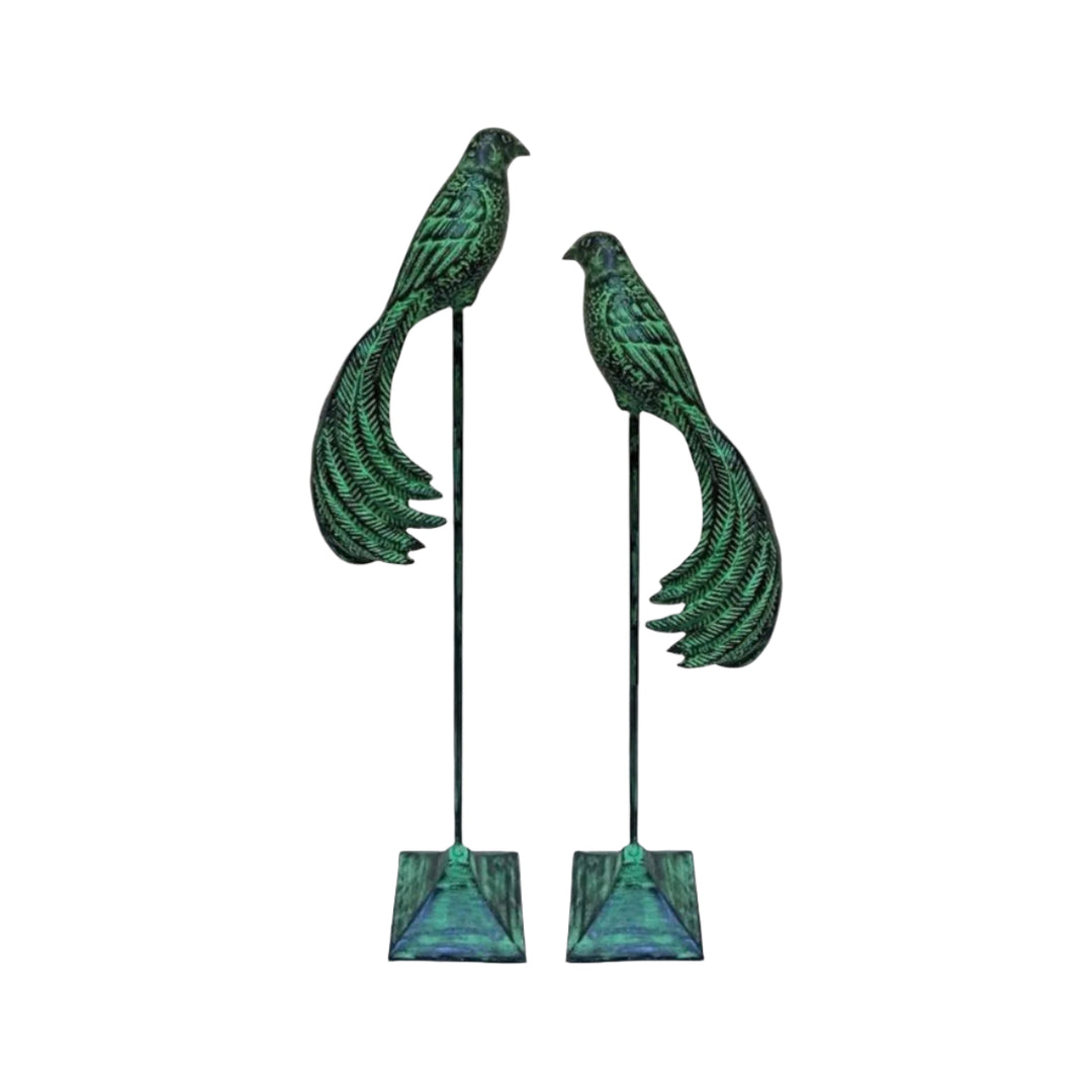 68/81CM SET 2 CAST IRON BIRDS- cast iron birds