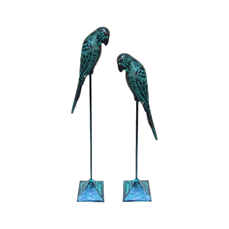 86/73CM SET 2 CAST IRON PARROTS