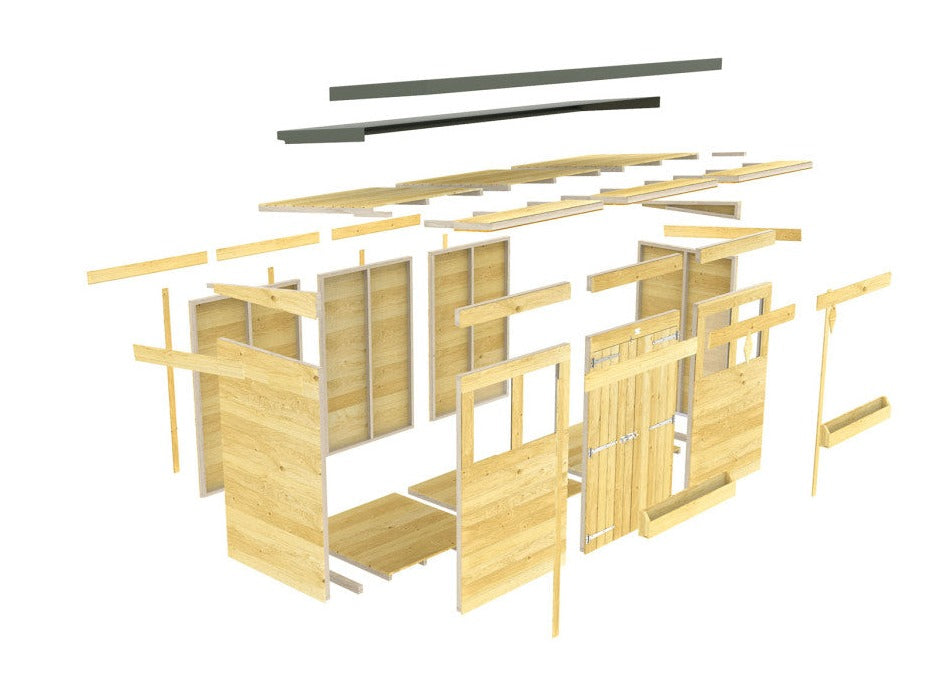 8ft x 5ft Pent Summer Shed - Breakdown