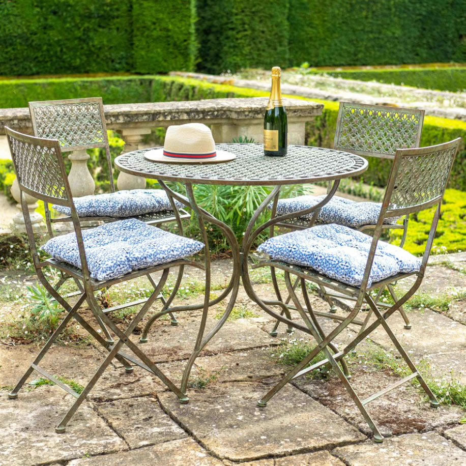 Ascalon Marlborough 5 Piece Bistro Set - 'Antique Blue Rust'