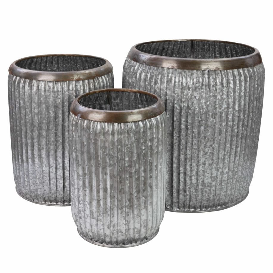 Ascalon Vintage Dolly Planters - 'Antique Zinc'