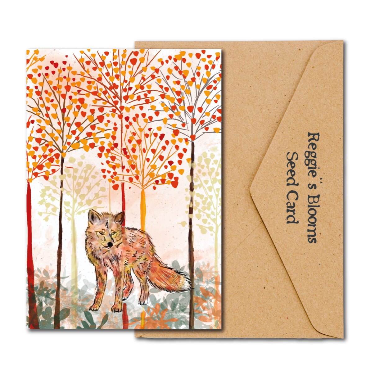 Autumn Fox Wildflower Plantable Seed Greeting Card – Garden Wildlife