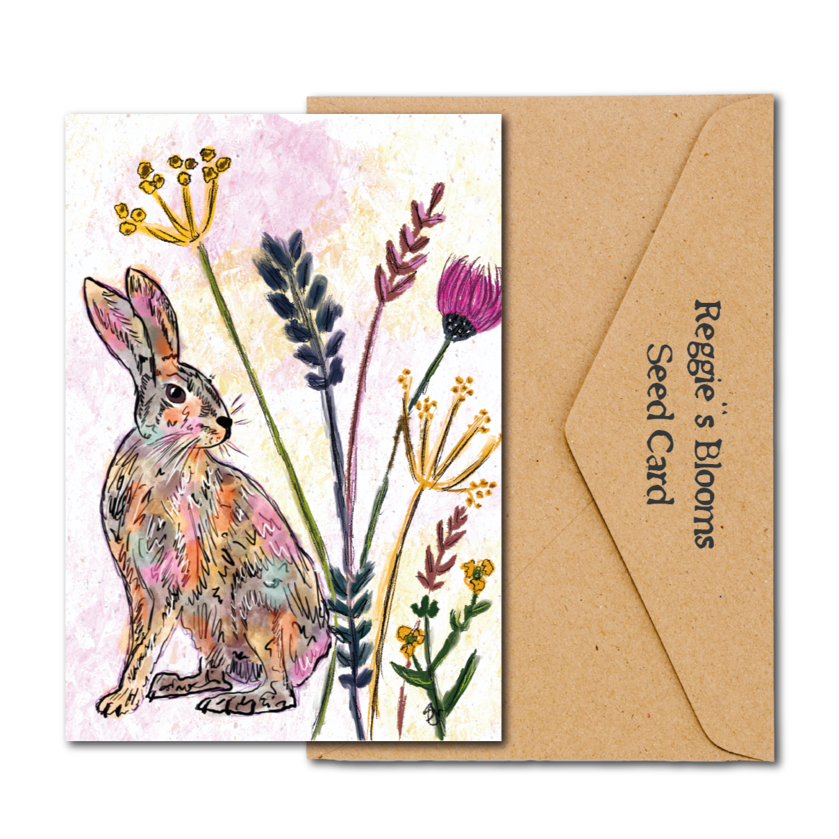 Colourful Hare Wildflower Plantable Seed Greeting Card – Garden Wildlife