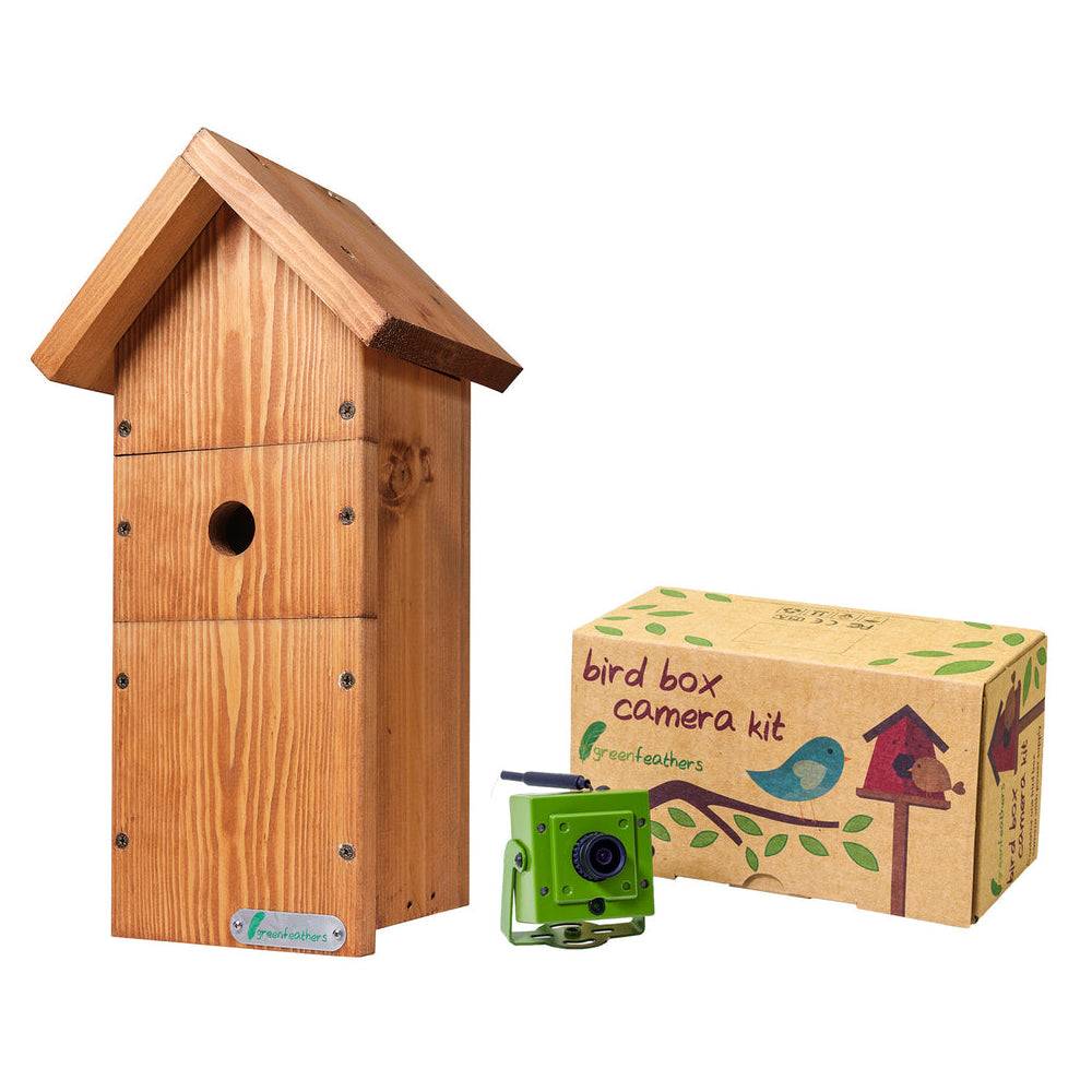 Green Feathers Bird Box 1080p WiFi Camera (3rd Gen) Deluxe Bundle