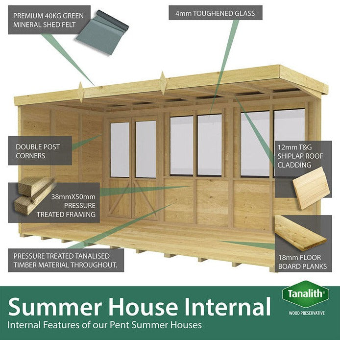 5ft x 14ft Apex Summer House