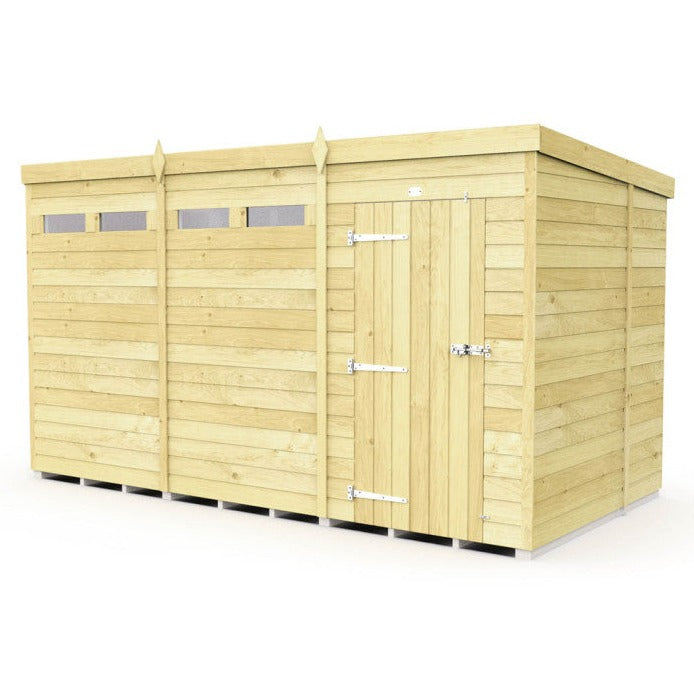 12ft x 7ft Pent Security Shed - Single Door