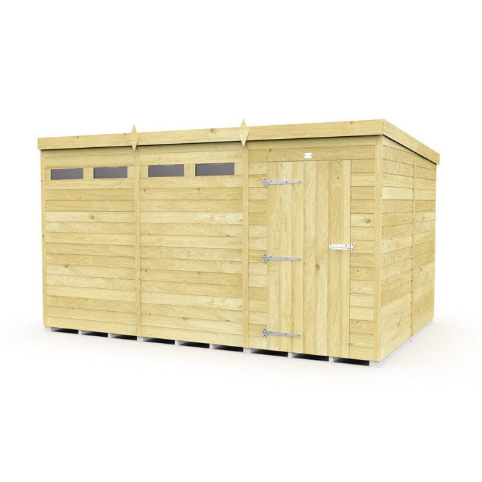 12ft x 8ft Pent Security Shed - Single Door