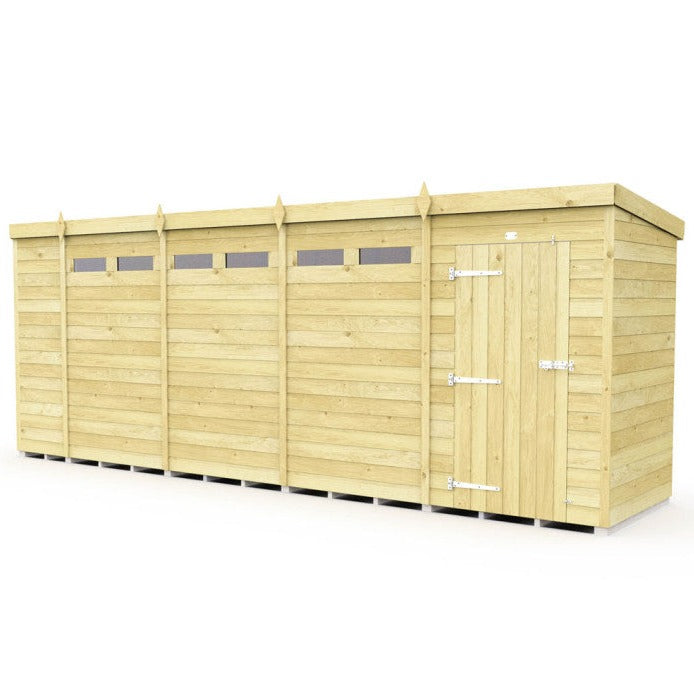 18ft x 4ft Pent Security Shed - Single Door