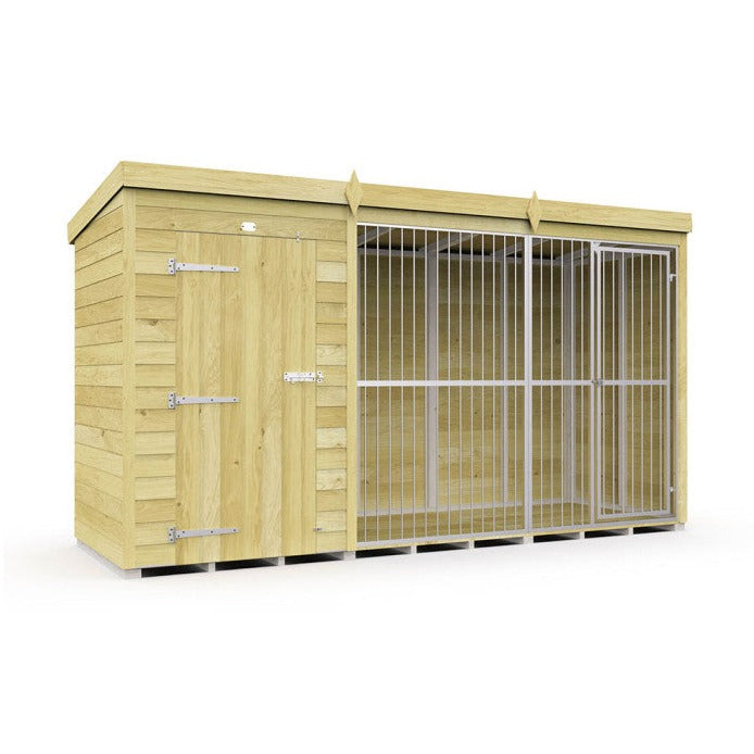 12ft x 4ft Dog Kennel and Run (Full Height with Bars)