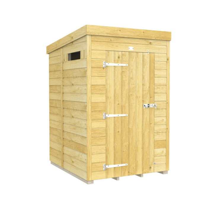 9ft x 6ft Pent Security Shed - Single Door