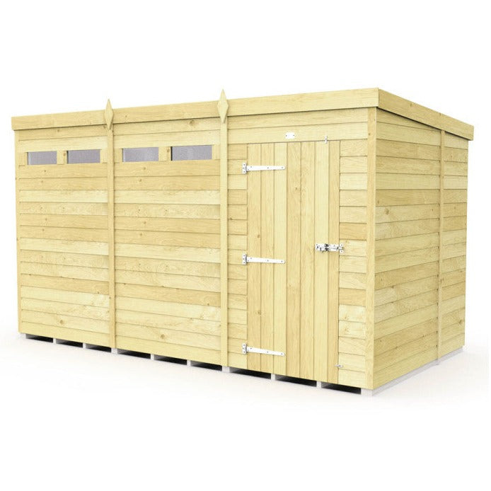 13ft x 8ft Pent Security Shed - Single Door