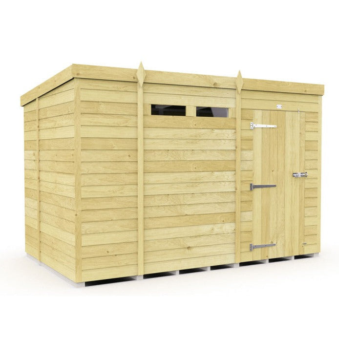 10ft x 7ft Pent Security Shed - Single Door