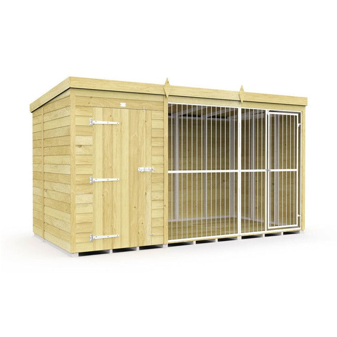 12ft x 6ft Dog Kennel and Run (Full Height with Bars)