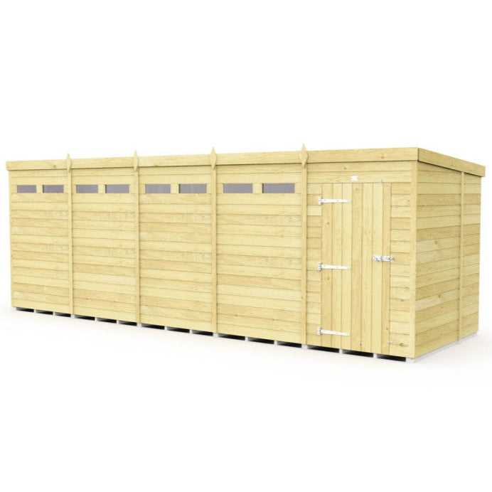 20ft x 7ft Pent Security Shed - Single Door