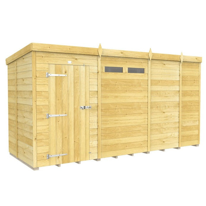 13ft x 5ft Pent Security Shed - Single Door