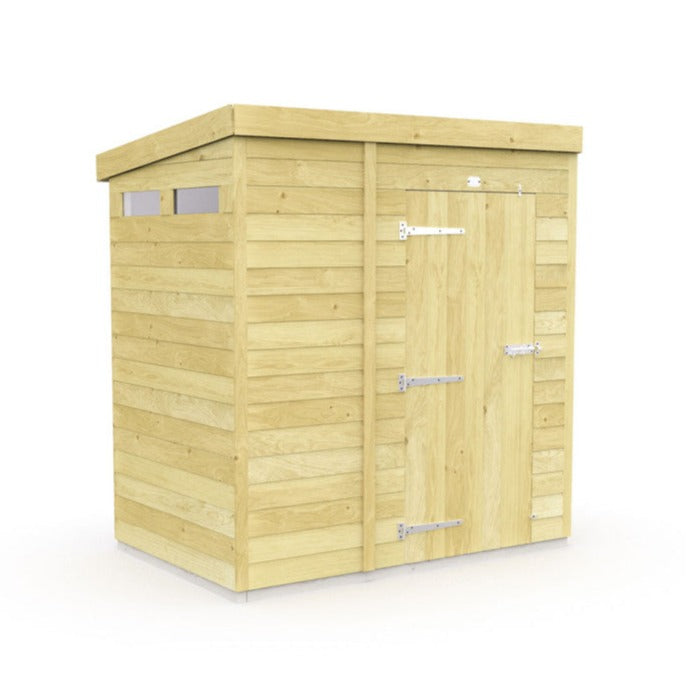 5ft x 4ft Pent Security Shed - Single Door