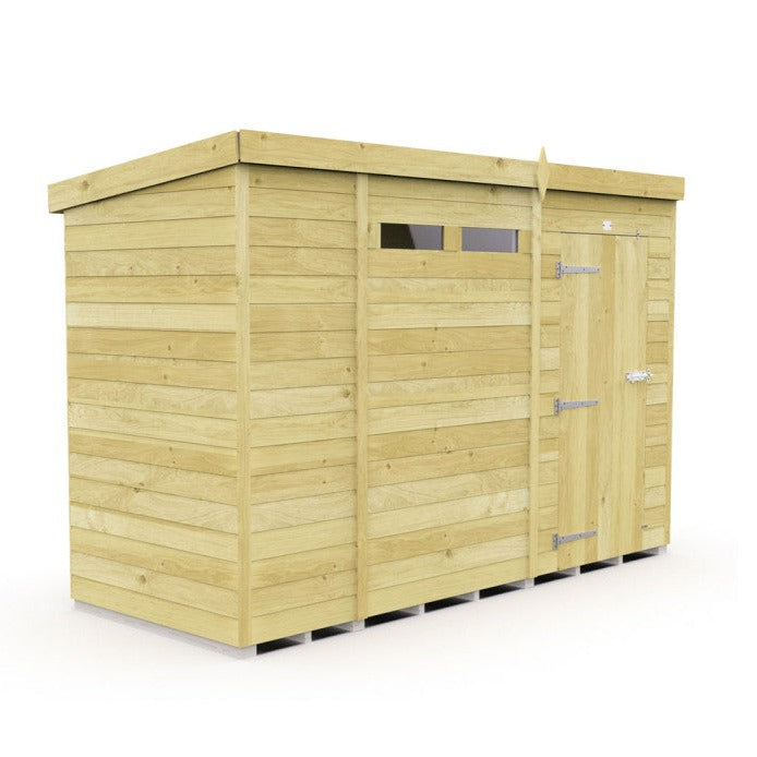 10ft x 4ft Pent Security Shed - Single Door