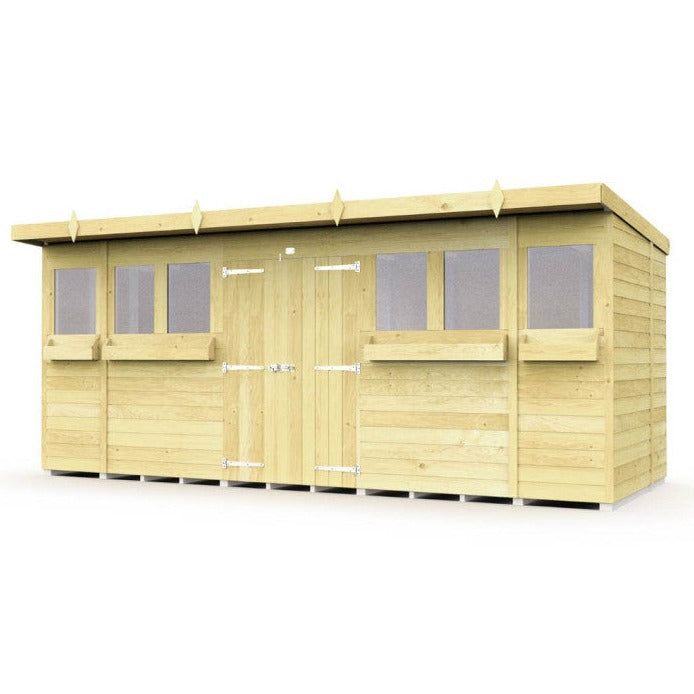 16ft x 5ft Pent Summer Shed