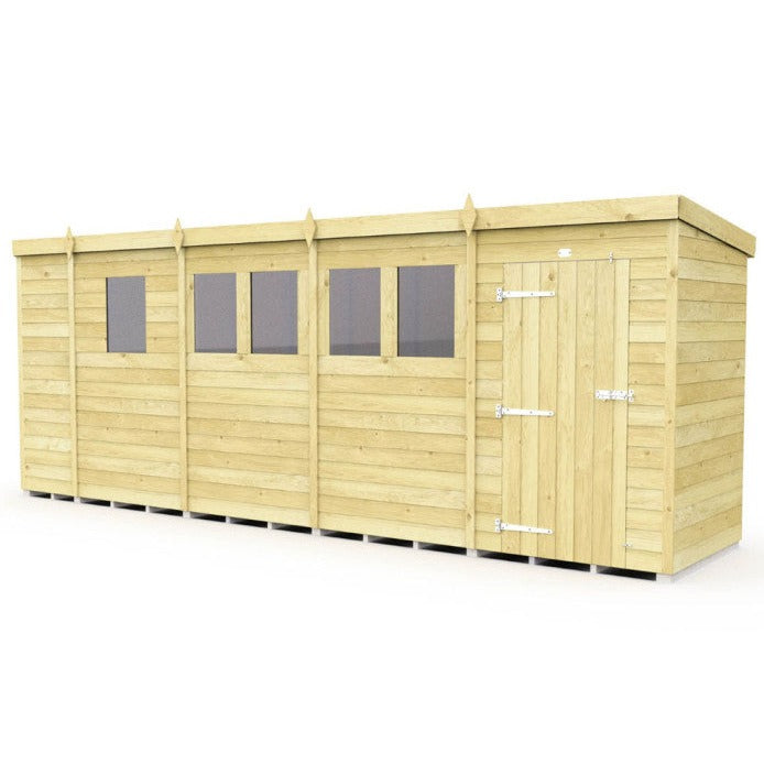 17ft x 4ft Pent Shed