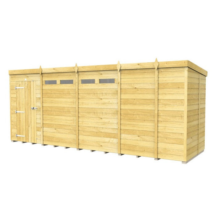 17ft x 5ft Pent Security Shed - Single Door