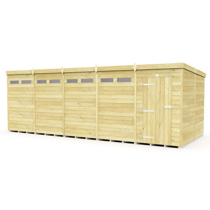 20ft x 8ft Pent Security Shed - Single Door