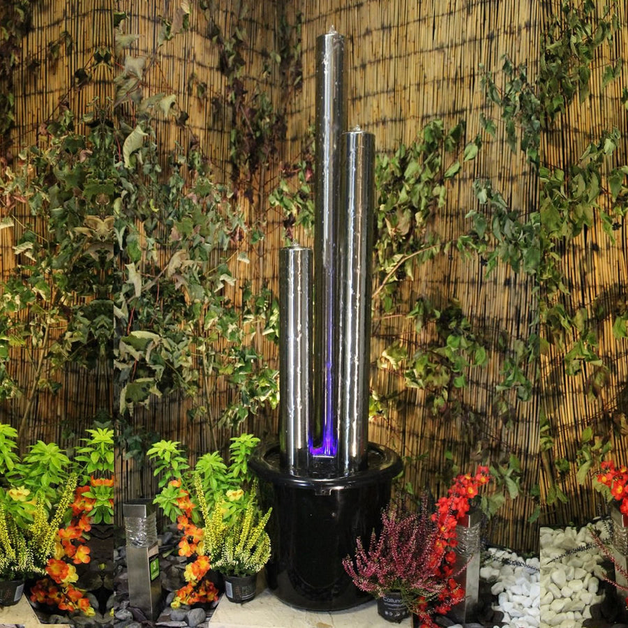 Tranquility Large Stainless Steel Tube Water Feature