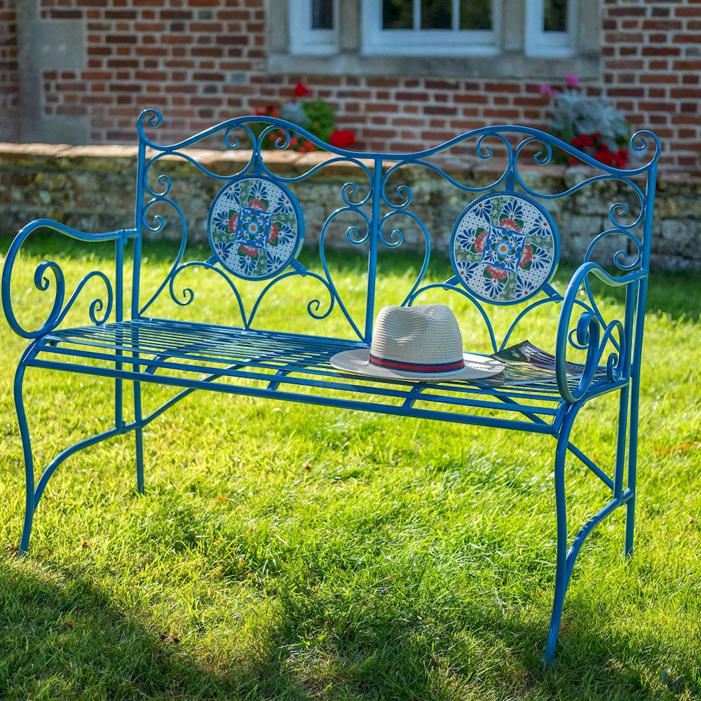 Ascalon Mosaic Bench - Blue