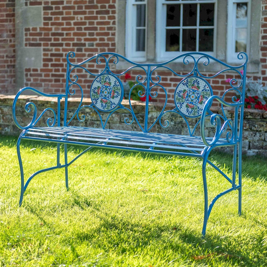 Ascalon Mosaic Bench - Blue