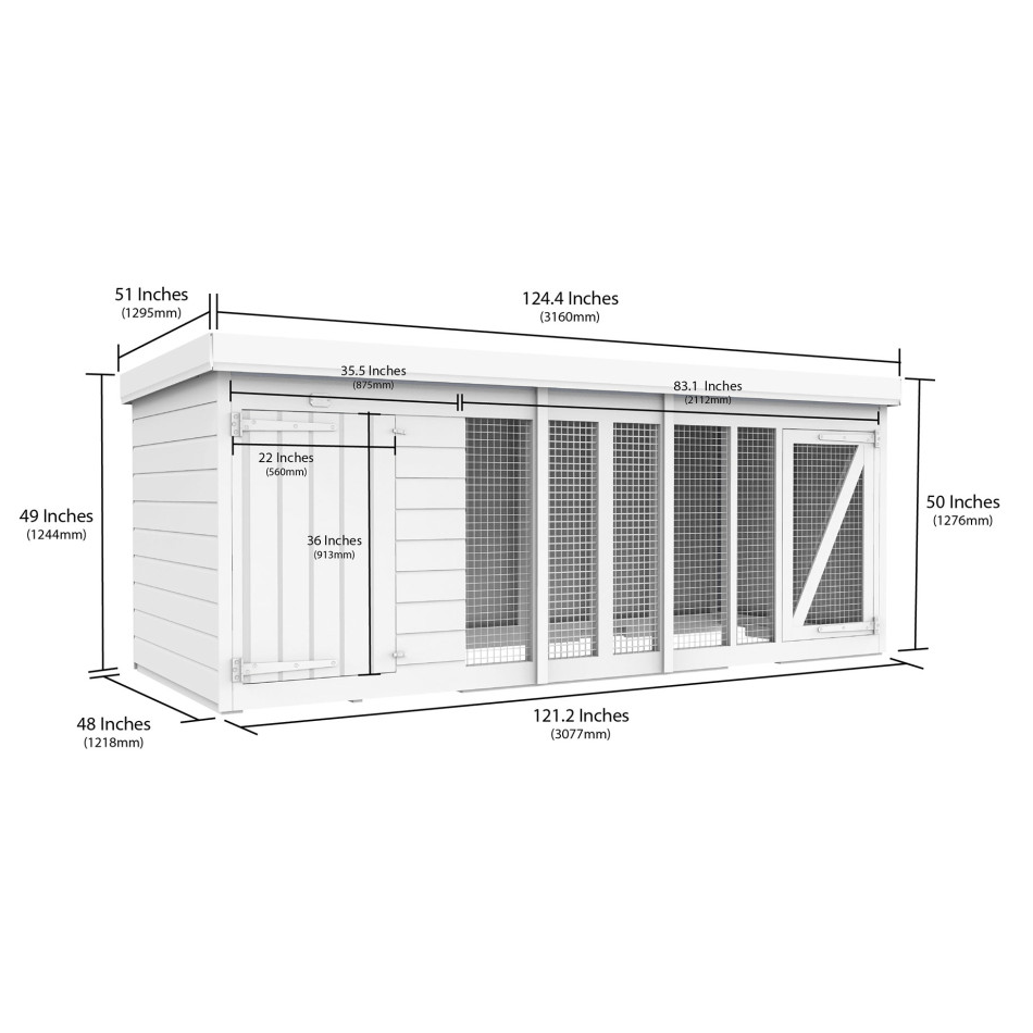 10ft x 4ft Dog Kennel and Run