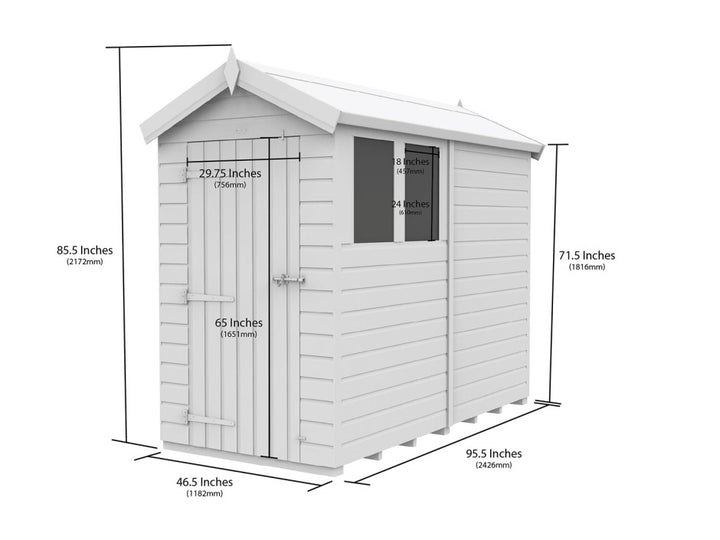 4ft x 8ft Apex Shed