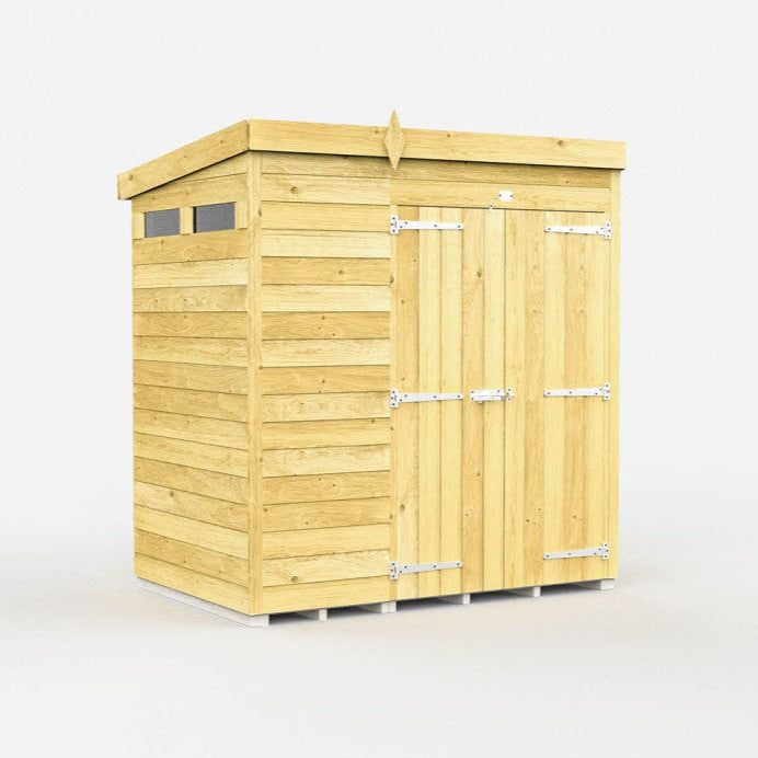 7ft x 4ft Pent Security Shed - Double Door