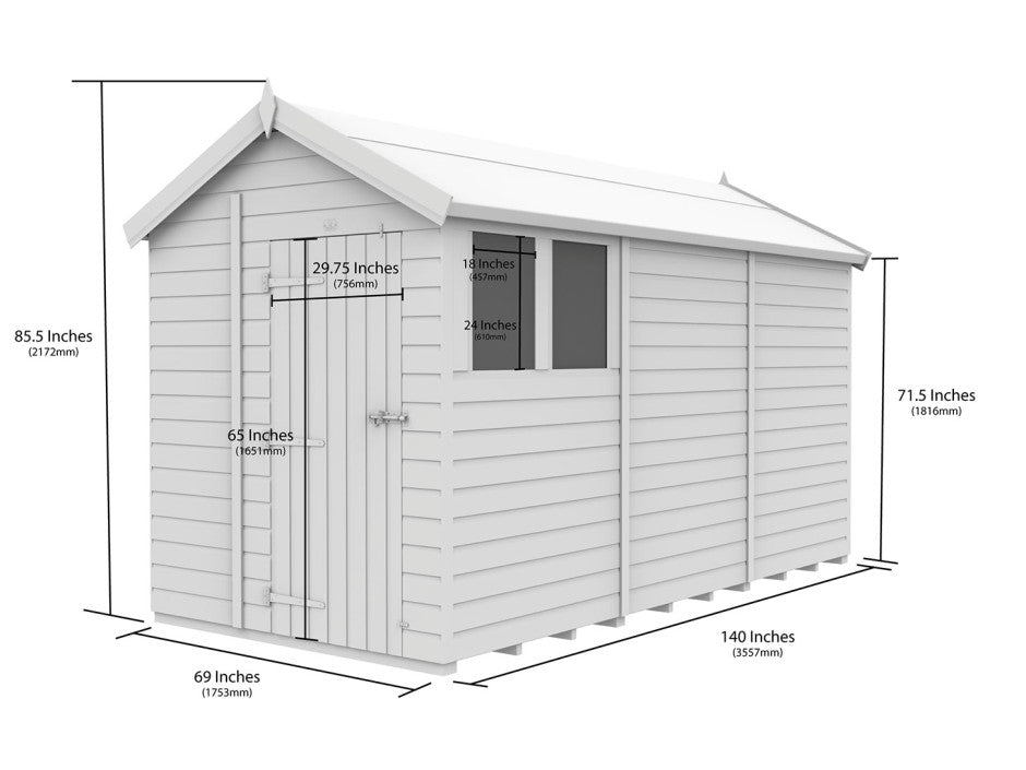 6ft x 12ft Apex Shed