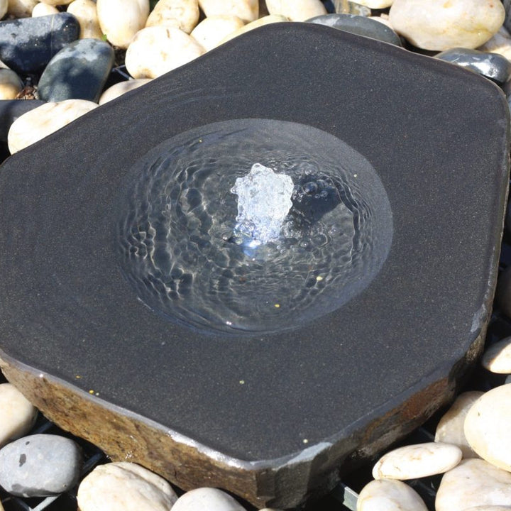 Eastern Connections Basalt Water Feature Babbling with polished dish top natural