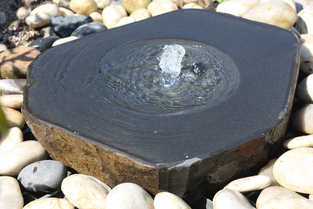 Eastern Connections Basalt Water Feature Babbling with polished dish top natural