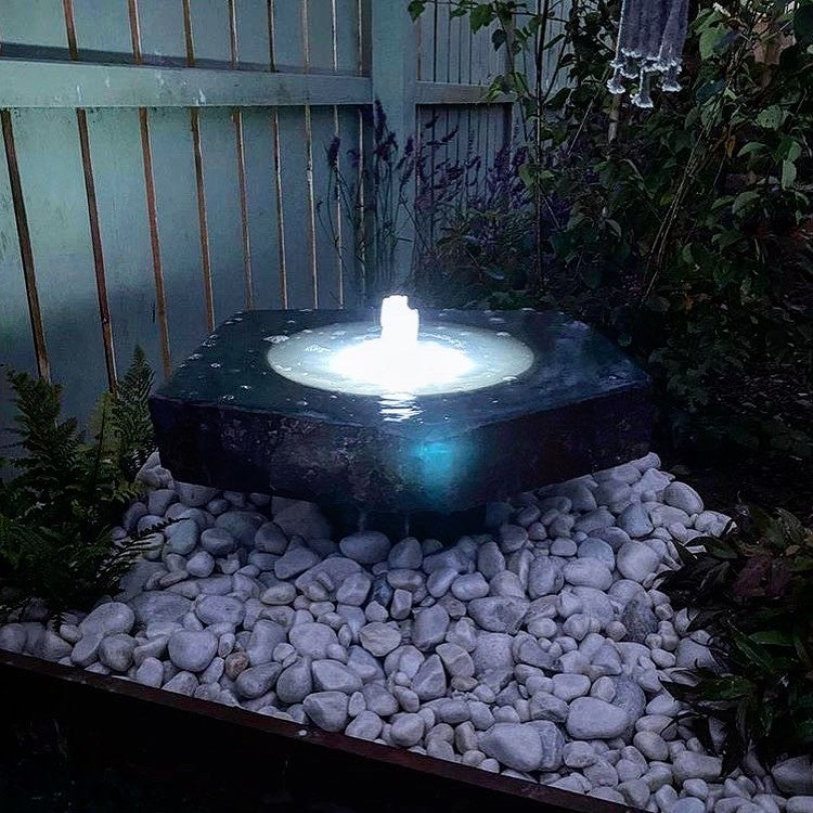 Eastern Connections Basalt Water Feature Babbling with polished dish top natural Large