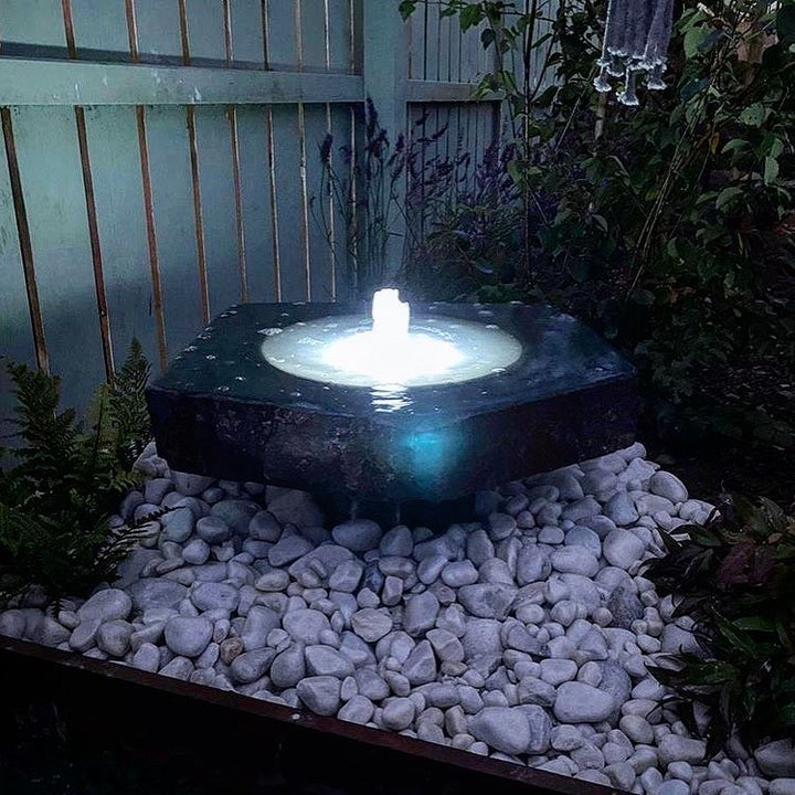 Eastern Connections Basalt Water Feature Babbling with polished dish top natural Large