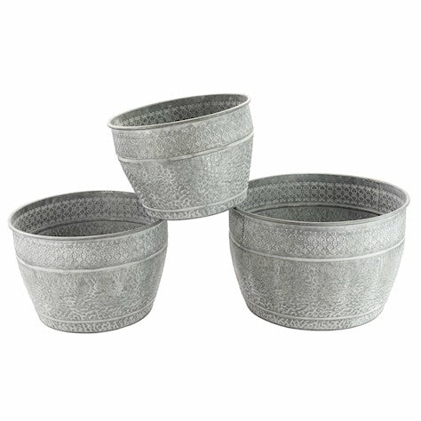 Ascalon Antique Round Planter - 3 Set