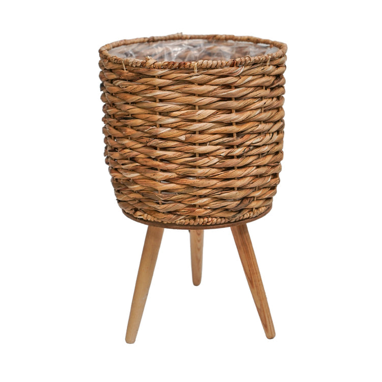 Ivyline Water Hyacinth Lined basket on Legs