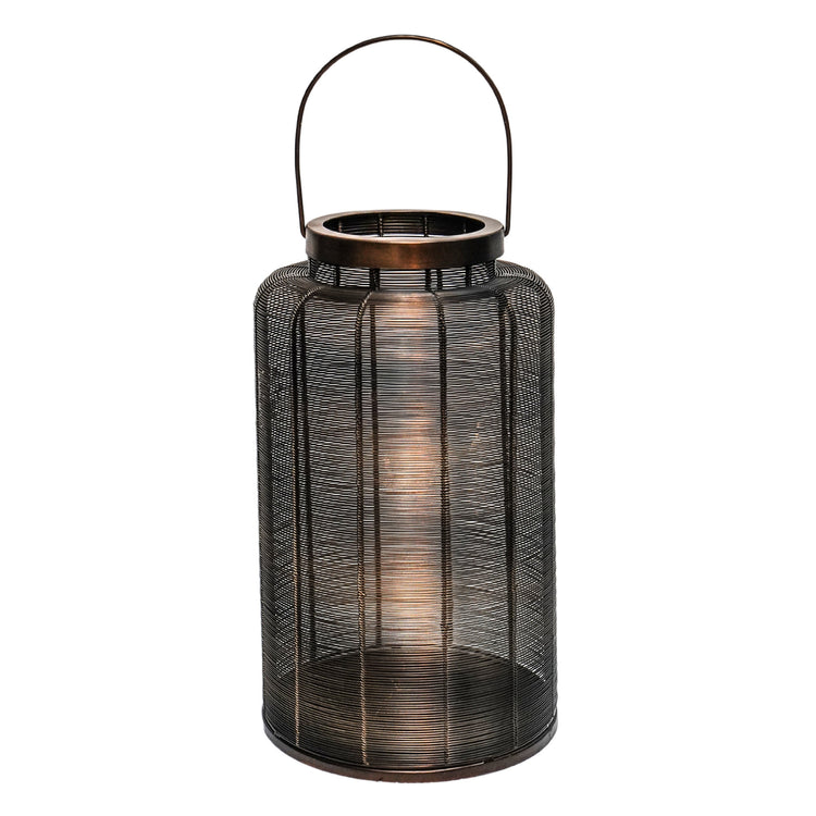 Ivyline Hampton Copper Woven Metal Lantern