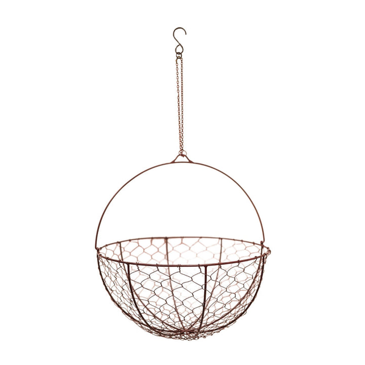 Ivyline Outdoor Hanging Wired Netted Basket