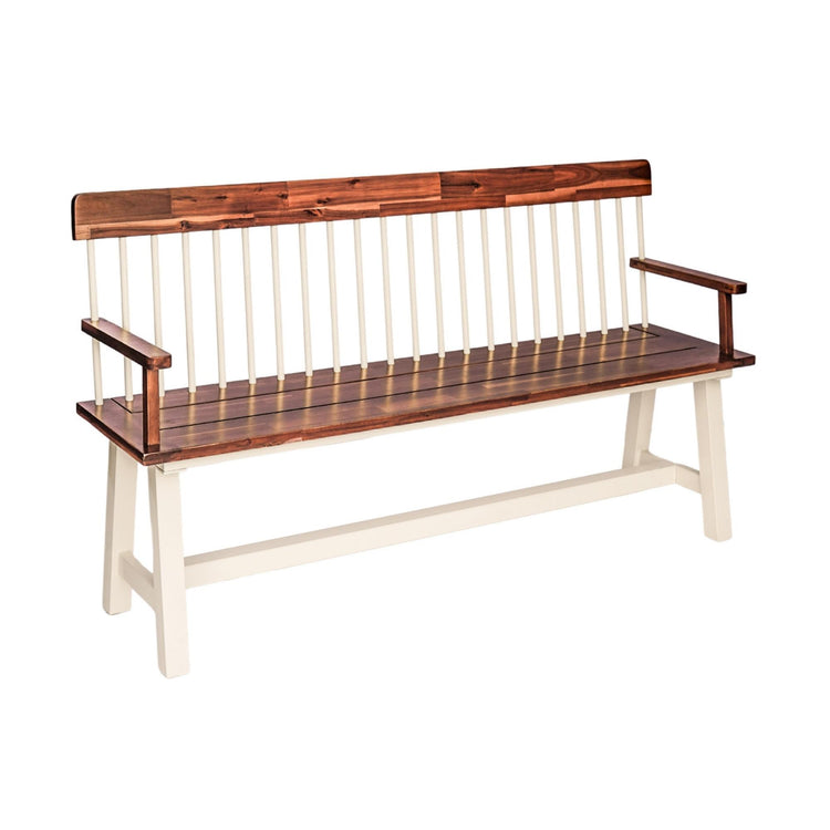 Ivyline Broadway Acacia Wood Cream Garden Bench