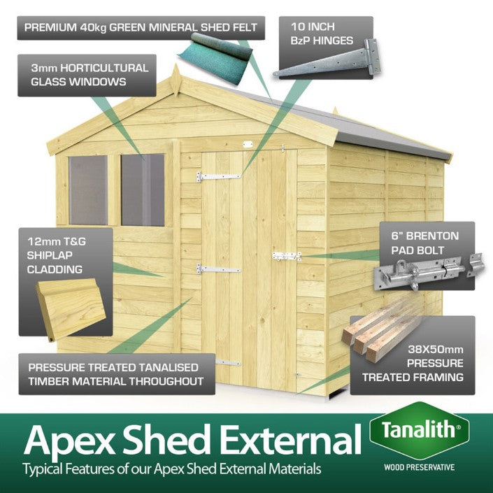 5ft x 7ft Apex Shed